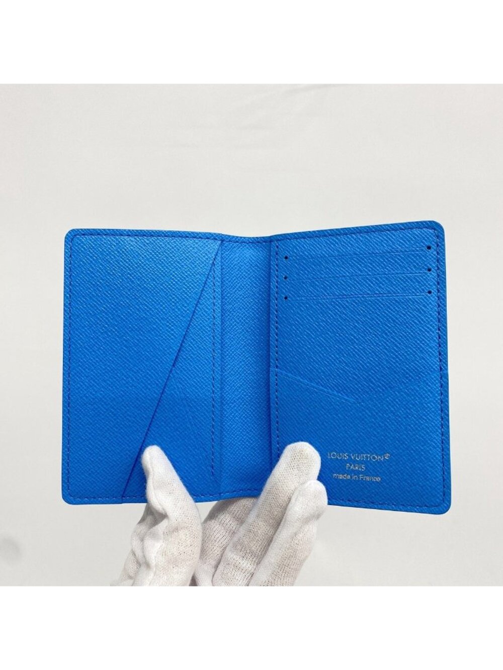 Louis Vuitton Card Case Monogram Pattern Organizer de Poche Blue Rag - Picture 3 of 5
